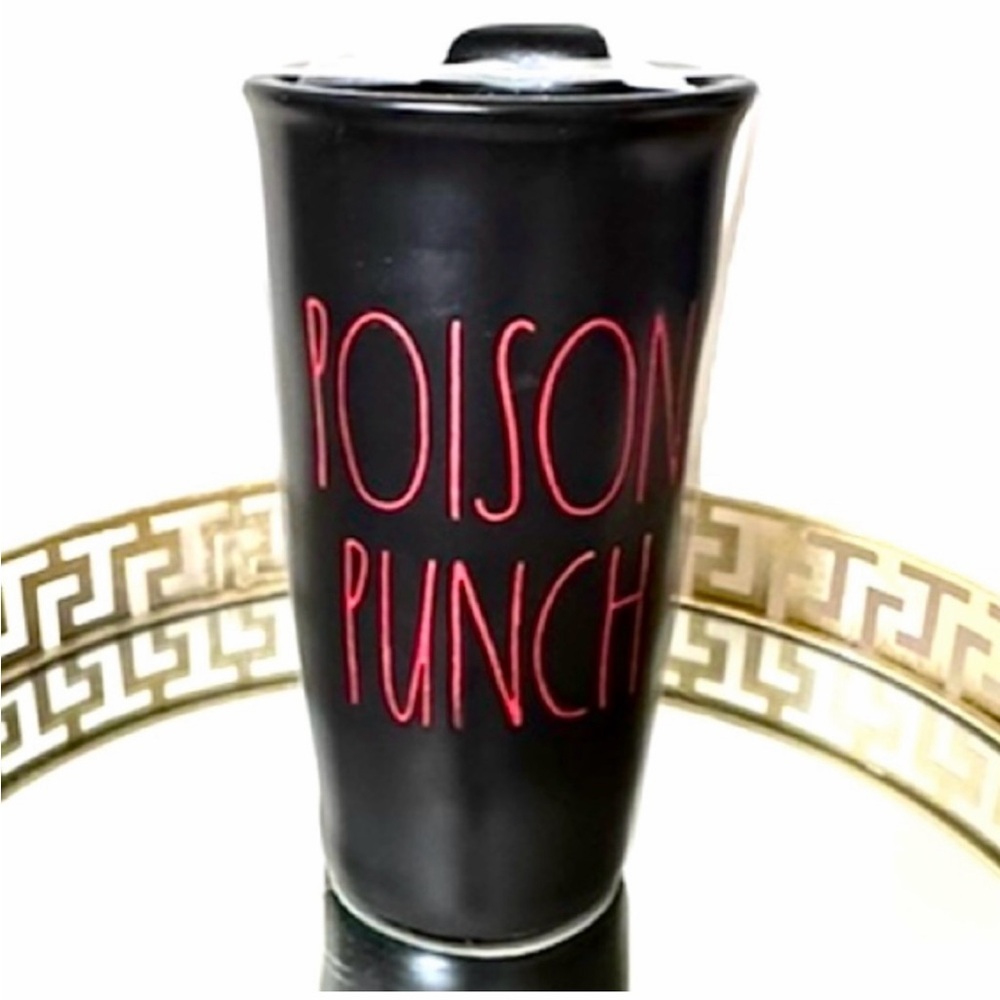 Rae Dunn Ceramic Coffee Mug with lid ‘Poison Punch’ NEW